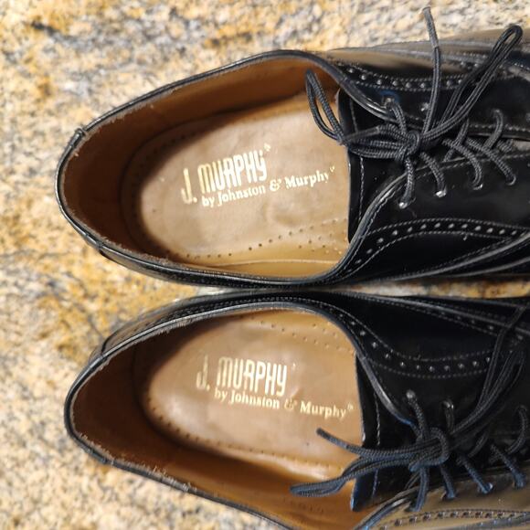 Johnston & Murphy Optima Black Leather Wingtip Dress Oxford Shoes US 9M main image 10